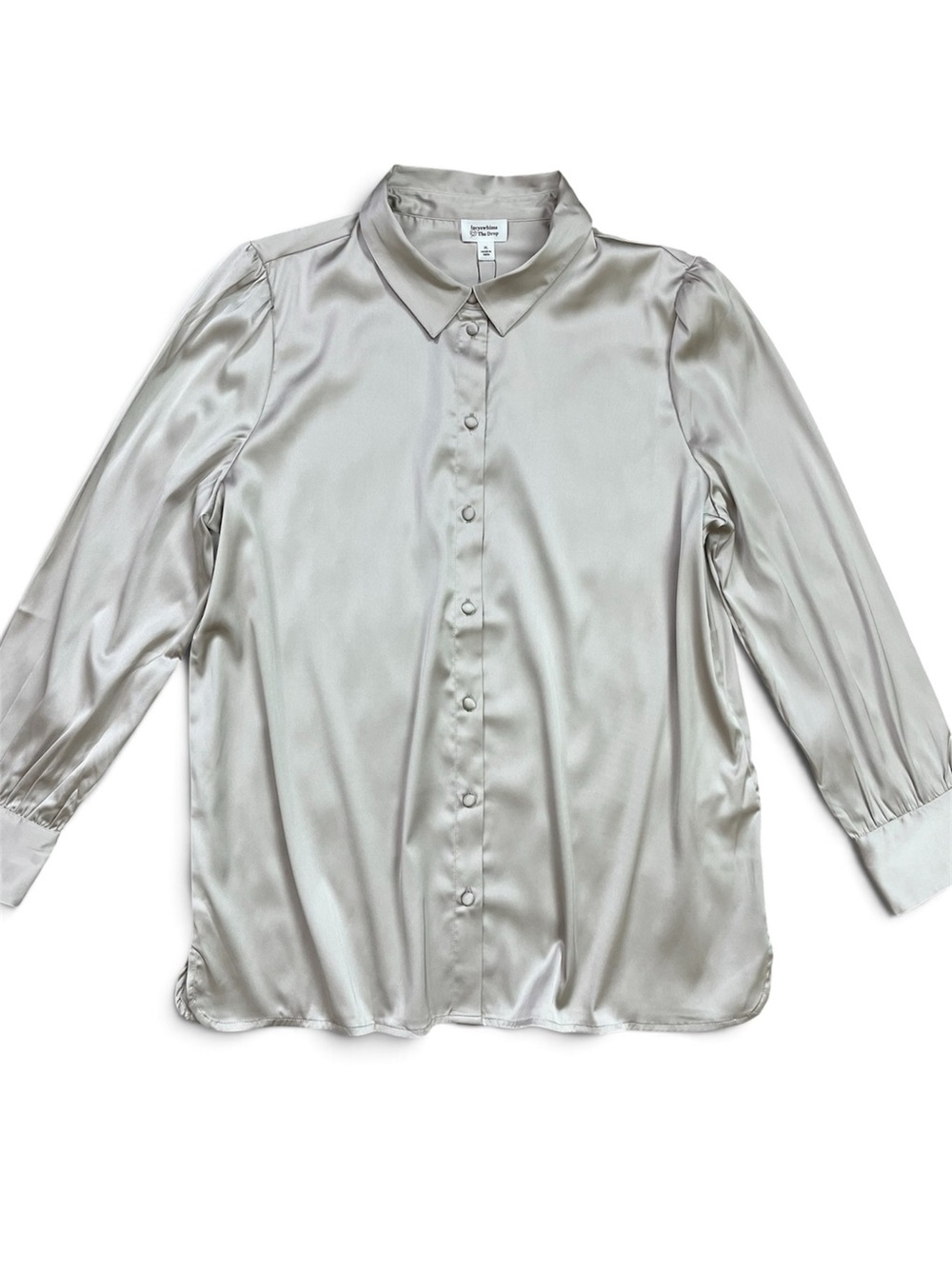 The Drop Satin Shirt @lucyswhims Long-Sleeve Button-Down Slight Stretch Women's